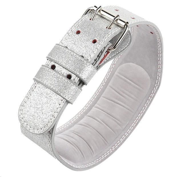 Třpytivý kožený opasek na posilování