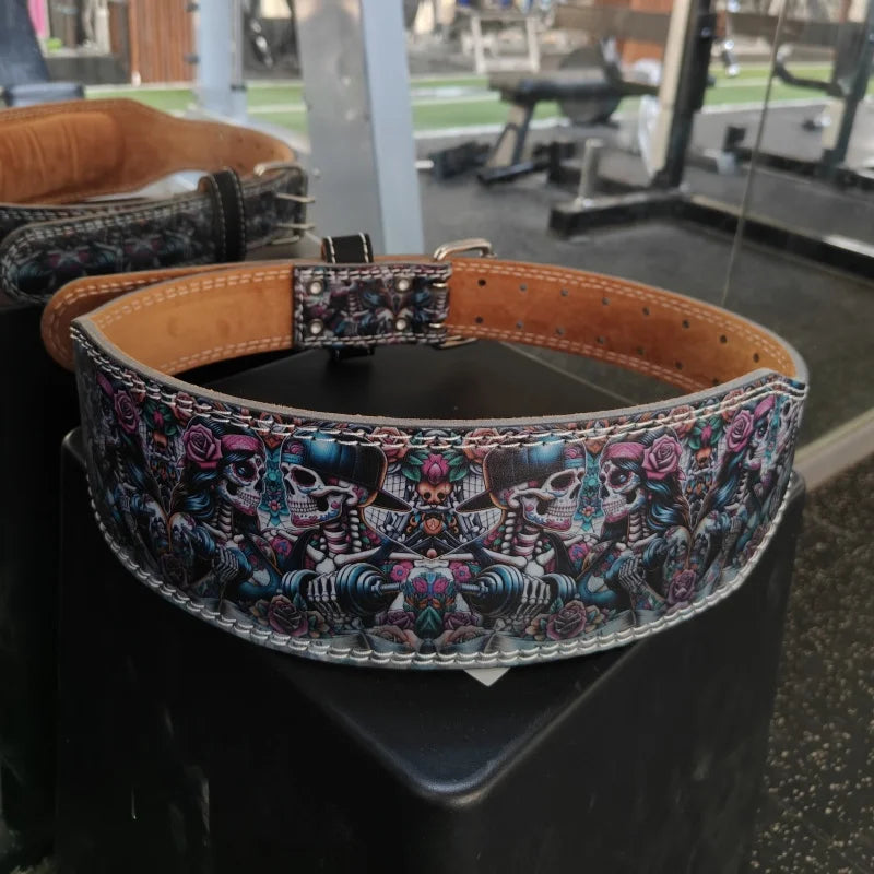 Powerlifting Belt Anime Colorful Skull