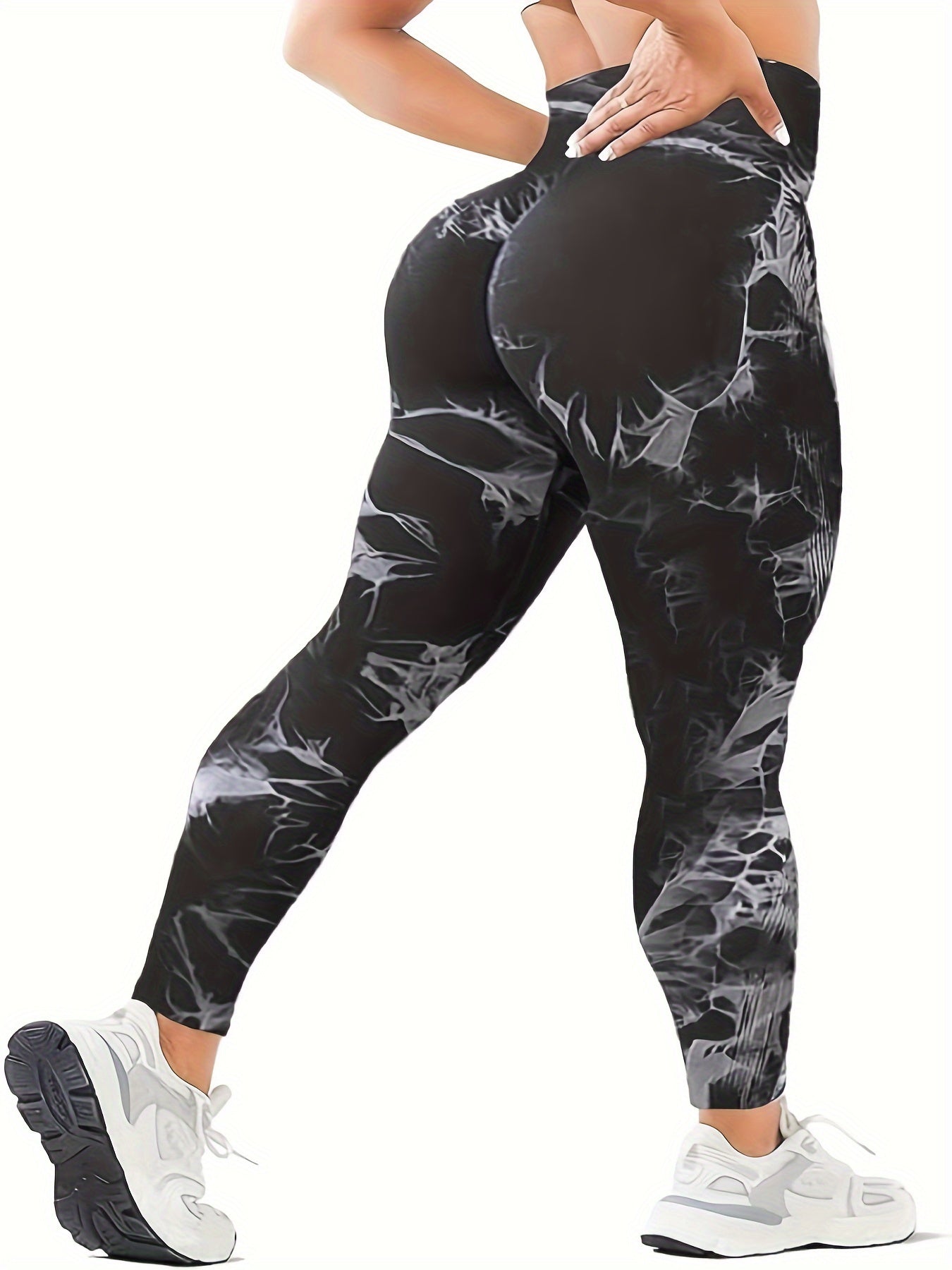 Dámské barevné tie-dye legíny s vysokým pasem – Stretch &amp; Shaping