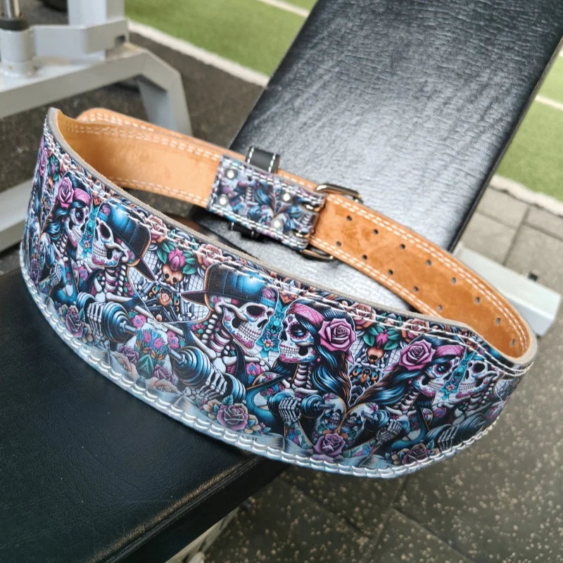 Powerlifting Belt Anime Colorful Skull