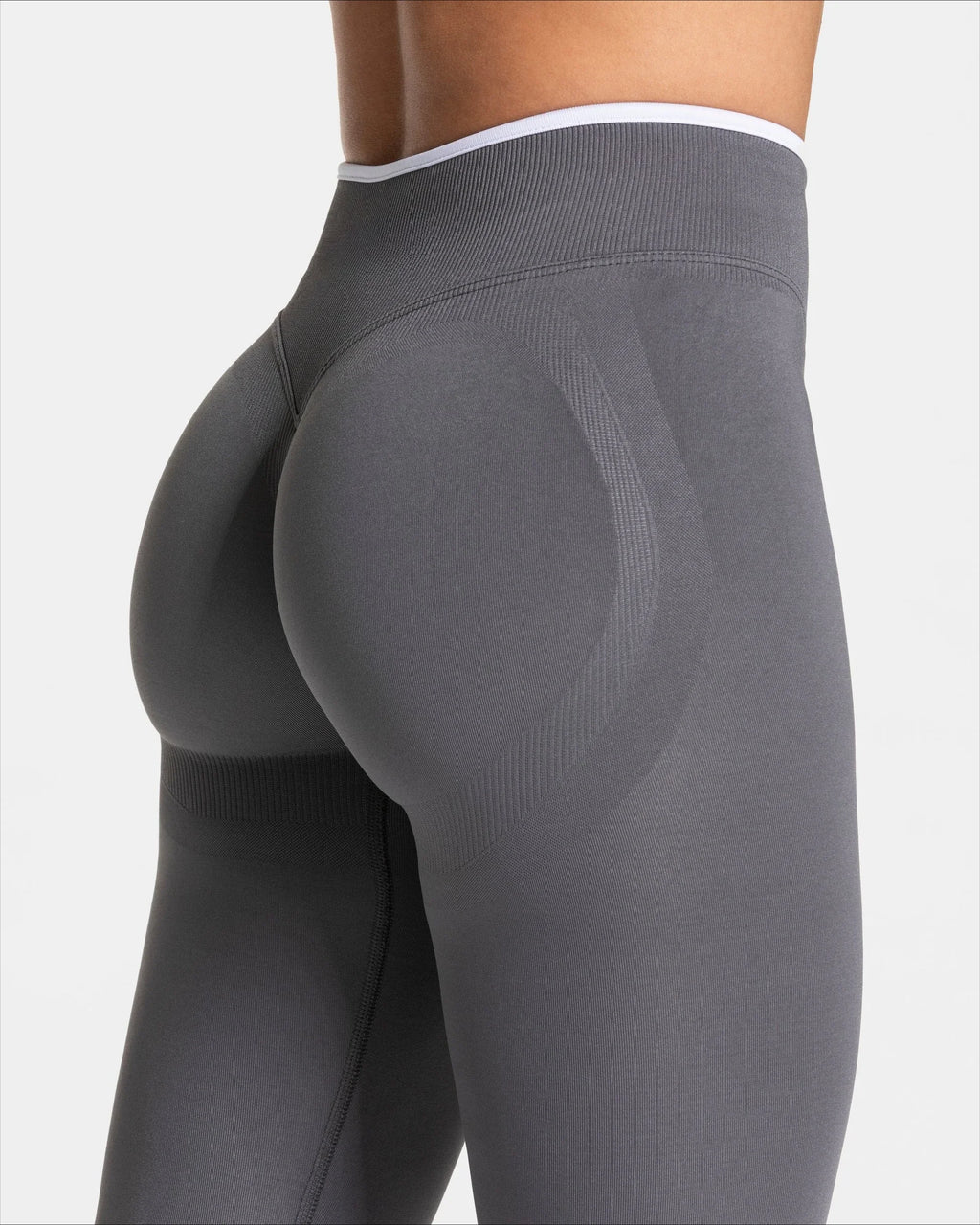 Dámské sportovní legíny s kontrastním pasem – High Waist Hip Lift