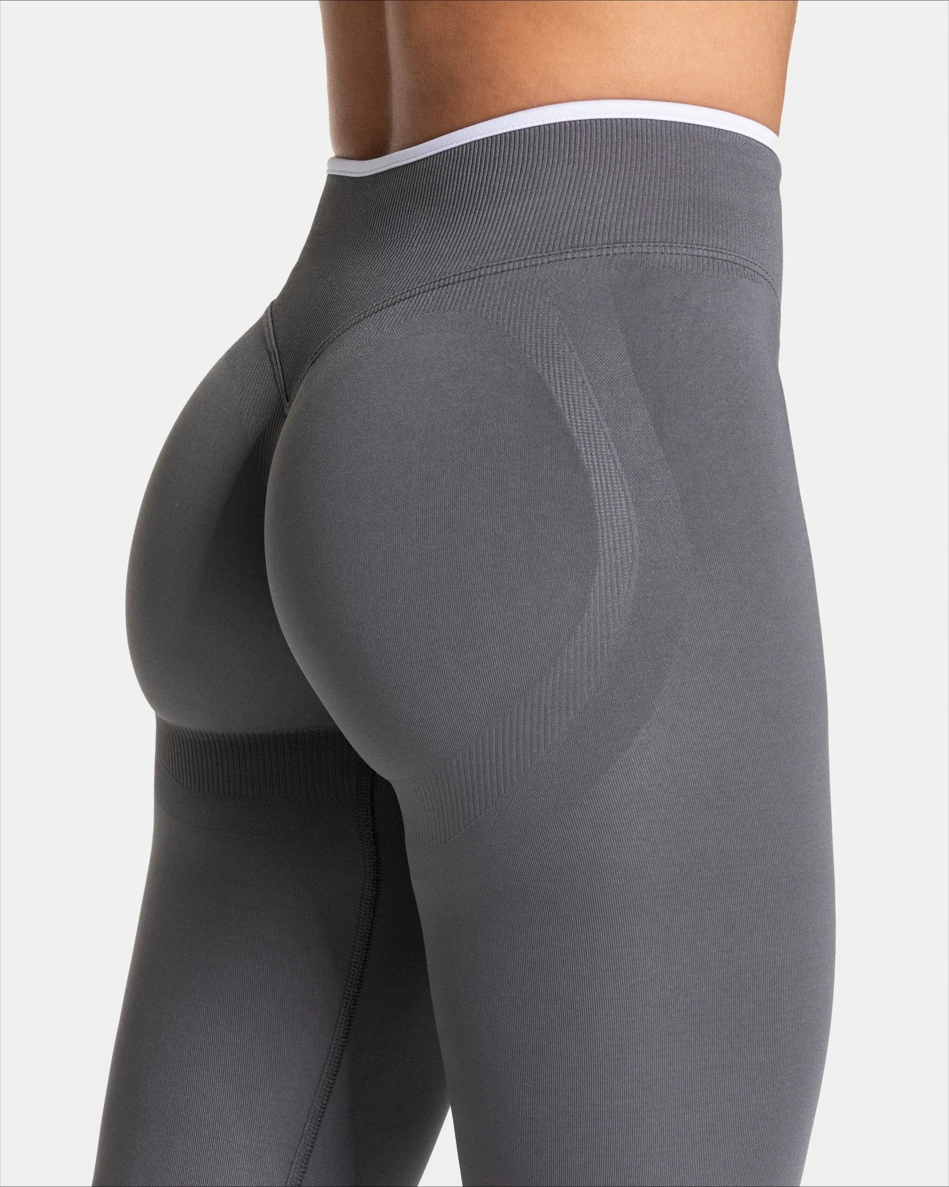Dámské sportovní legíny s kontrastním pasem – High Waist Hip Lift