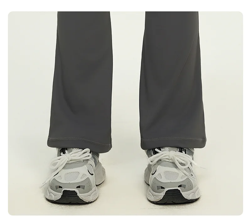 Dámské široké sportovní kalhoty s vysokým pasem – Nude Feel, Push-Up efekt