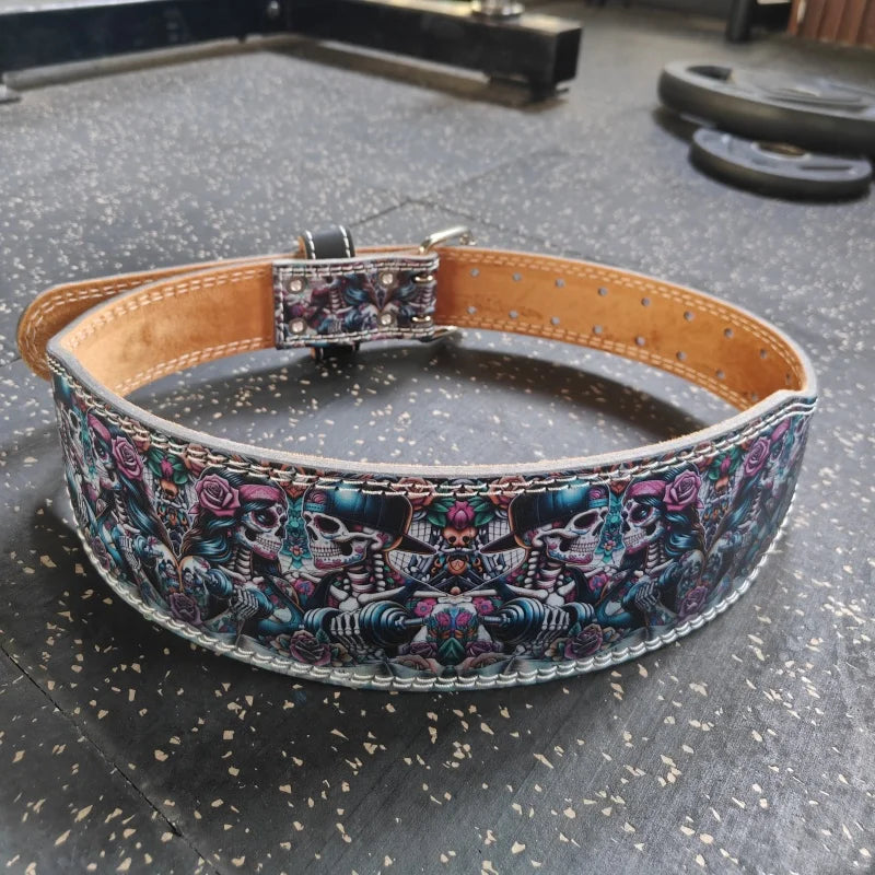 Powerlifting Belt Anime Colorful Skull