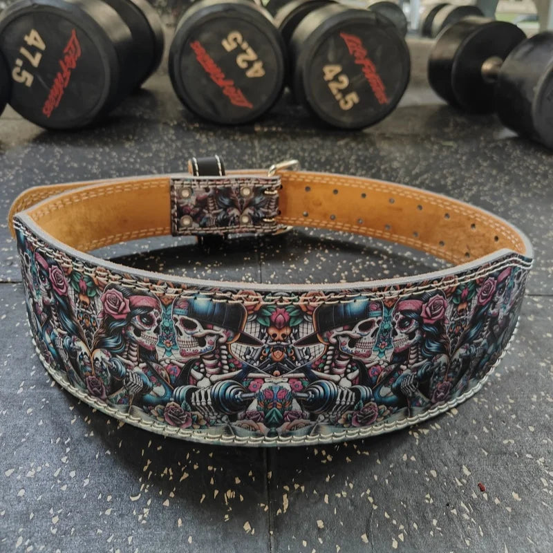 Powerlifting Belt Anime Colorful Skull