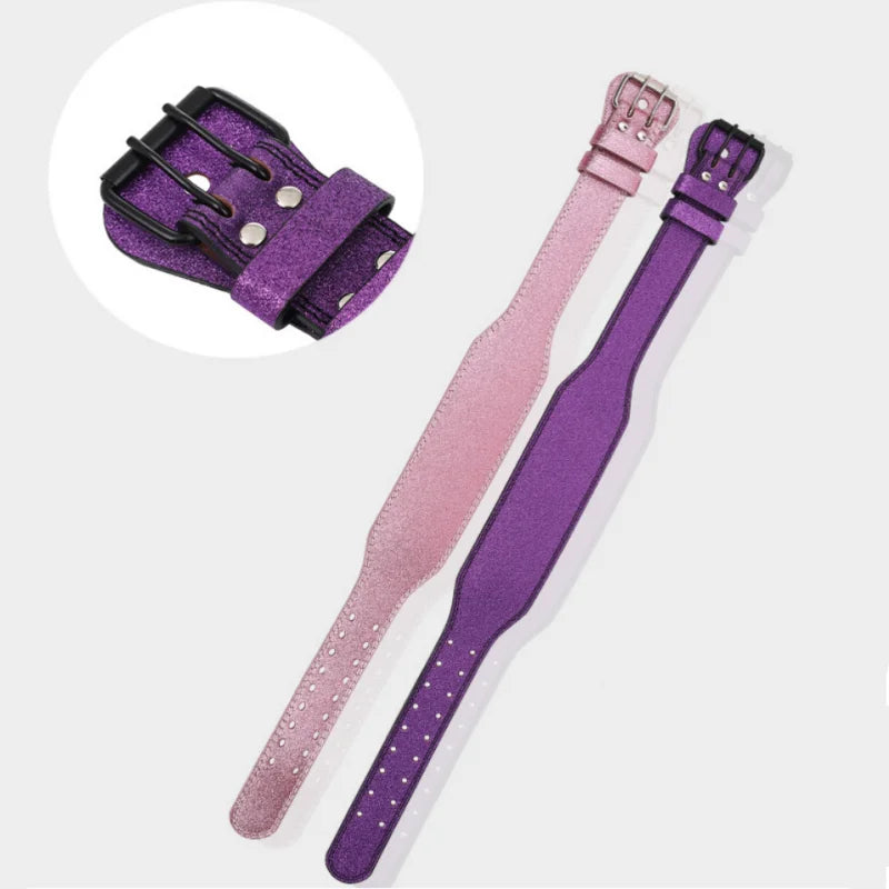 Třpytivý kožený opasek na posilování