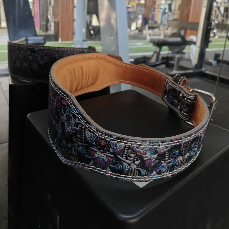 Powerlifting Belt Anime Colorful Skull