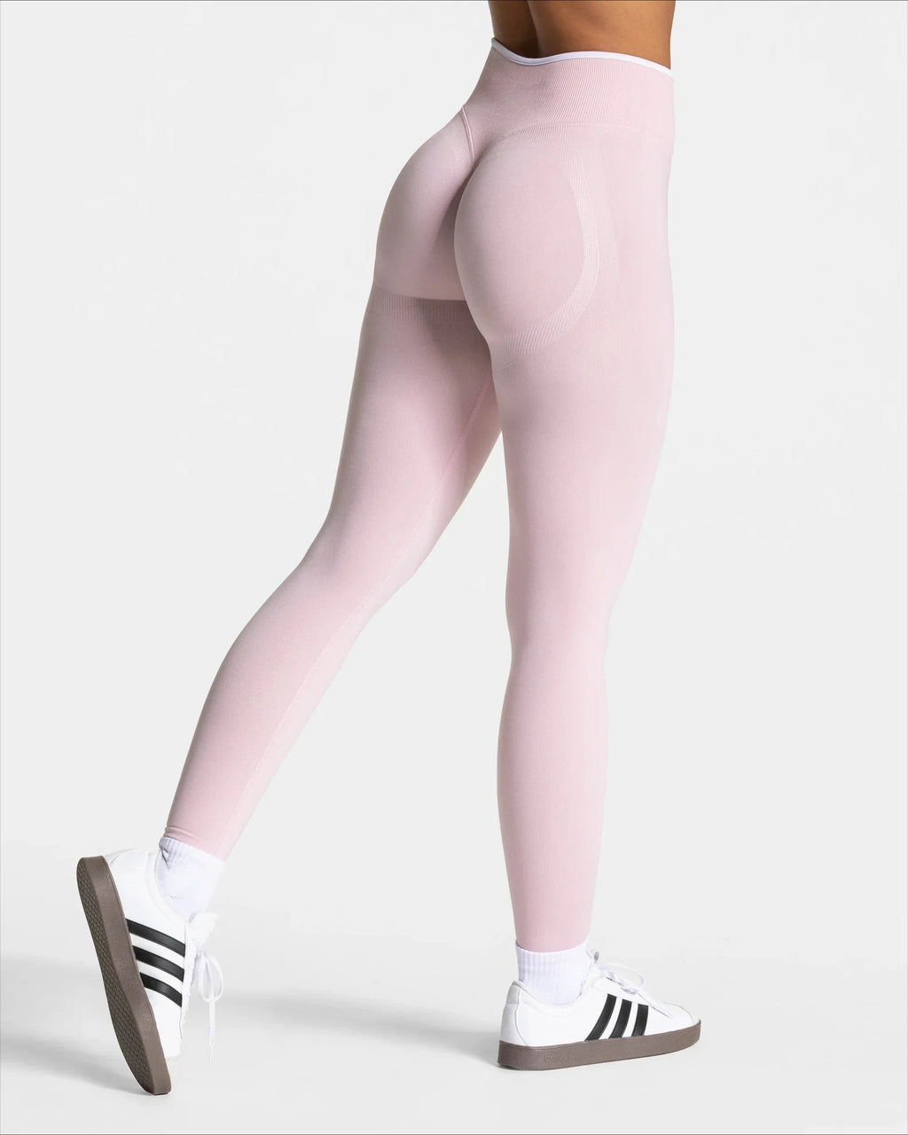 Dámské sportovní legíny s kontrastním pasem – High Waist Hip Lift